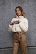 Piumino bomber beige