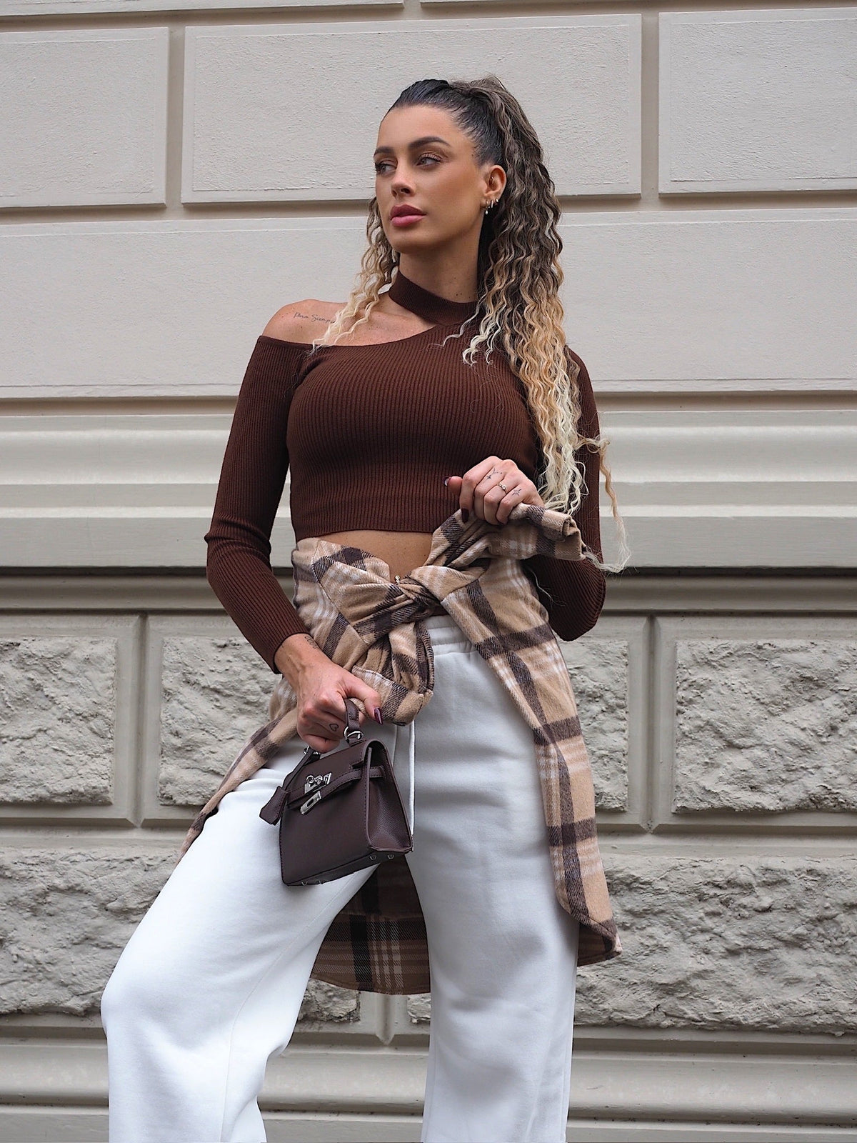 Giaccone in tweed Camel