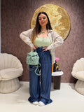 Pantalone comfy effetto jeans