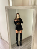Body in velo con fascia glitter