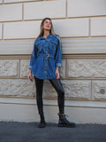 Giaccone di jeans con borchie
