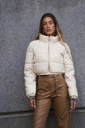 Piumino bomber beige