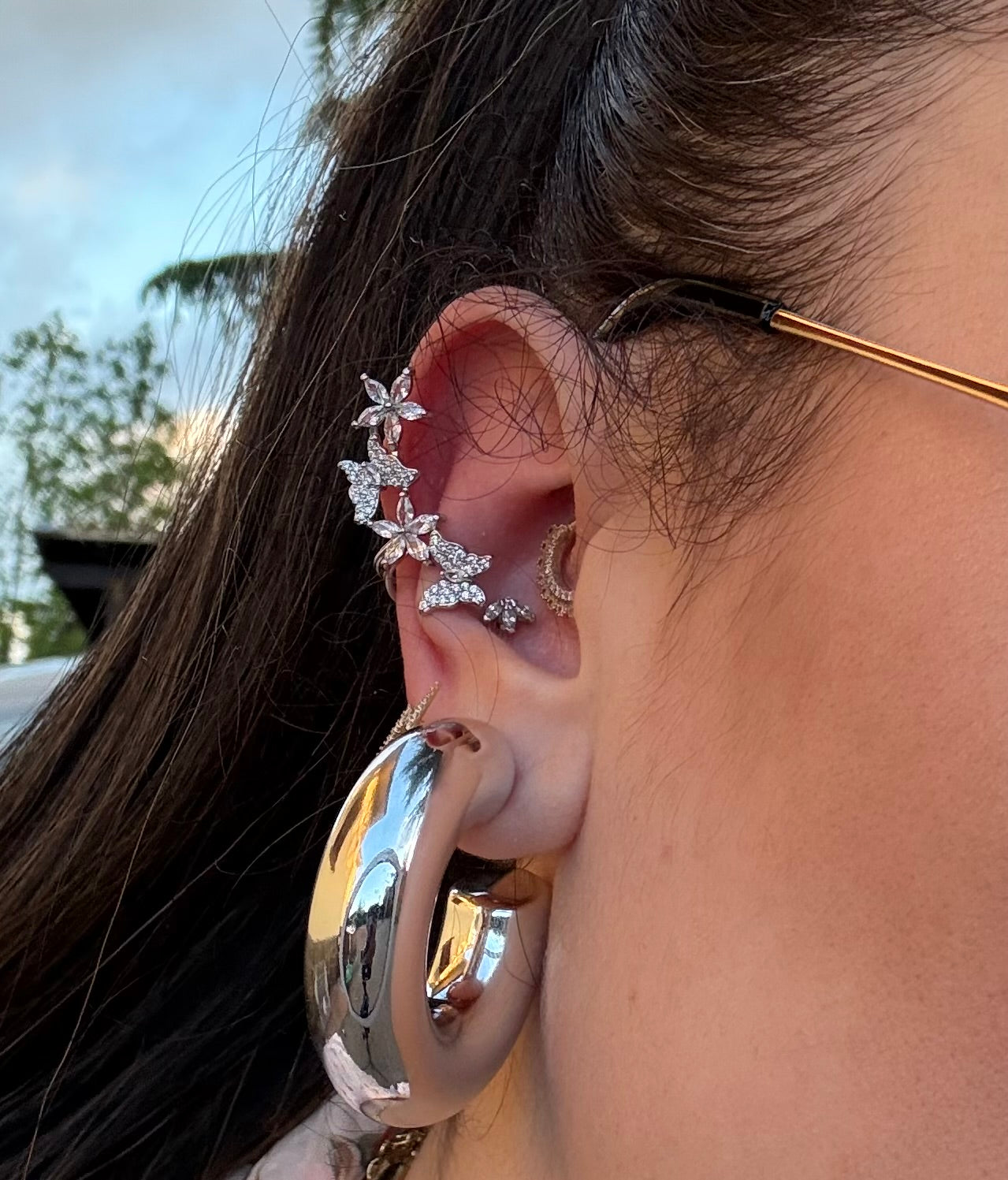Ear cuff farfalle silver