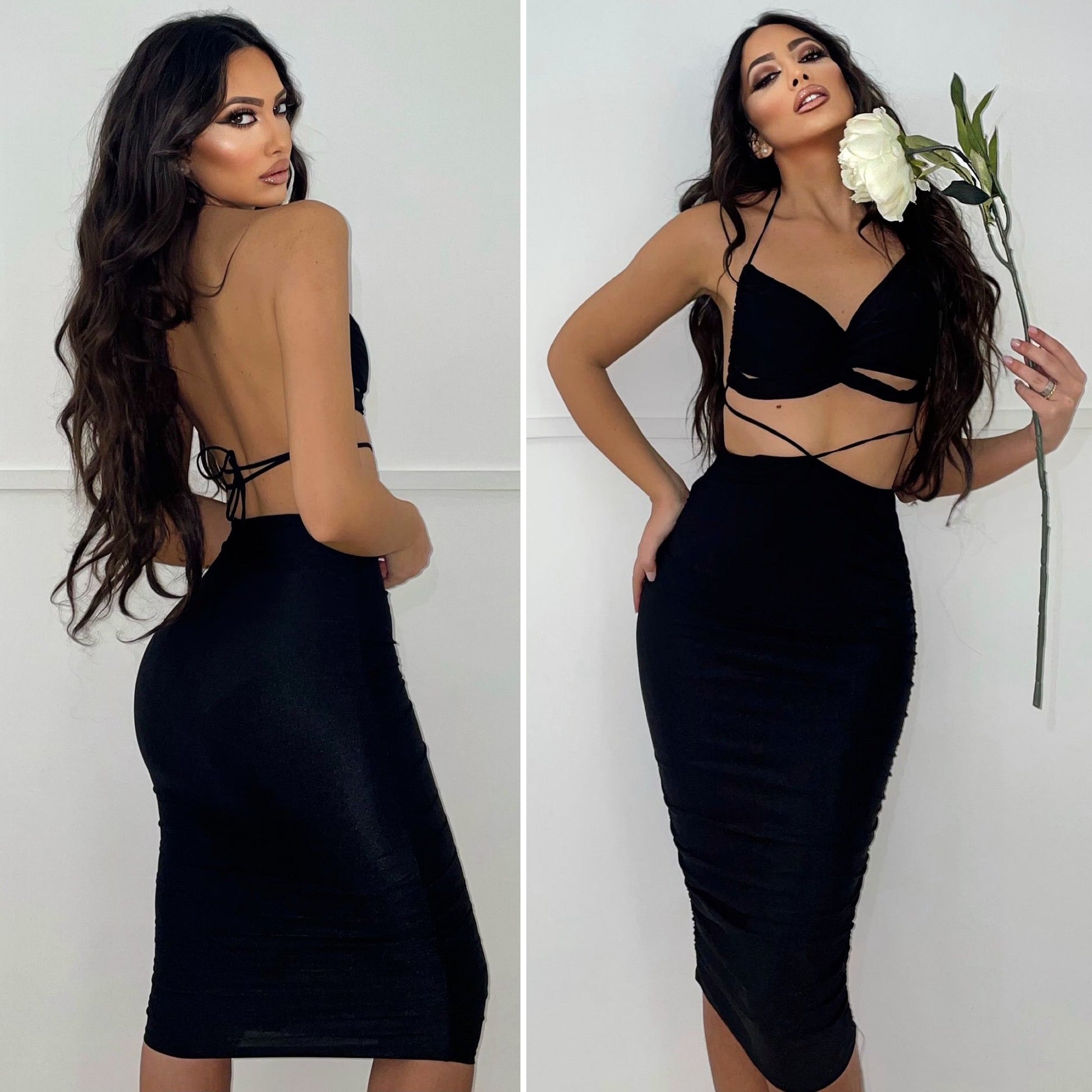 Completo top e loungette nero
