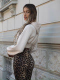 Felpa crop burro con lacci