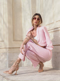 Completo due pezzi giacca e pantalone rosa