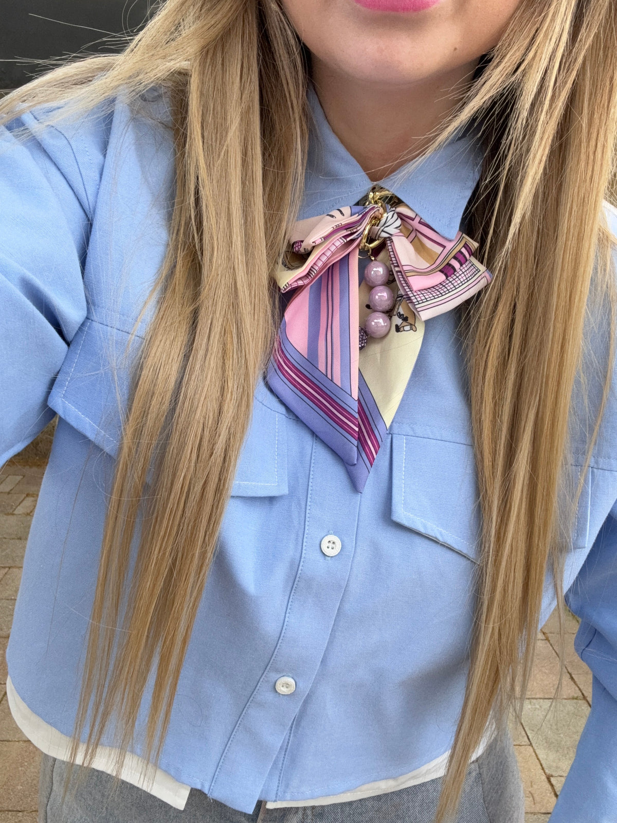 Camicia carta da zucchero con dettaglio bianco