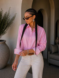 Camicia con collo e polsino a righe