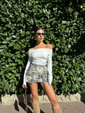 Top bianco scollo a barca
