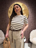T-Shirt Knit Teddy Stripes