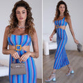 Abito zig zag blu arancio