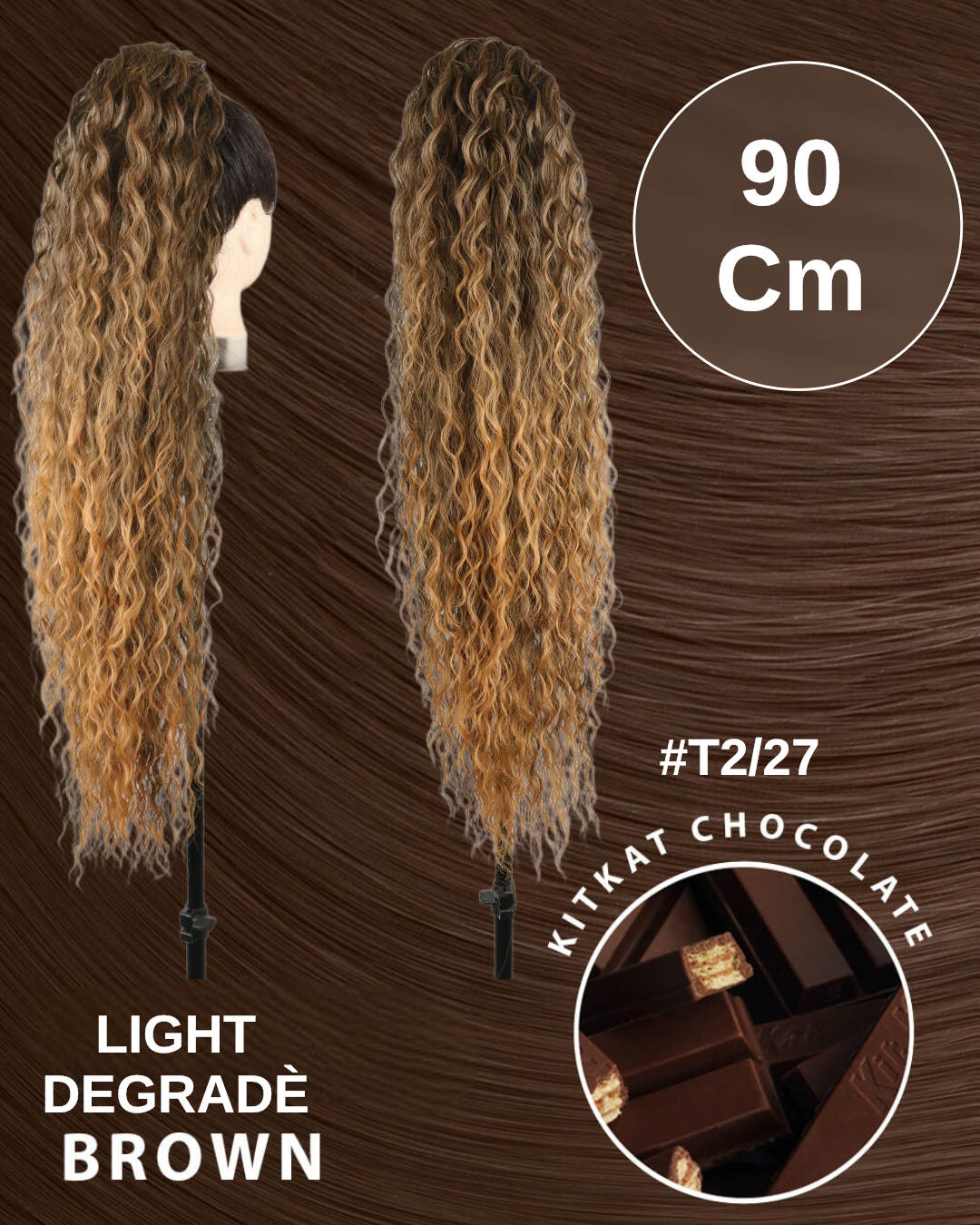 Coda extra long 90cm Riccia con Coulisse vari colori