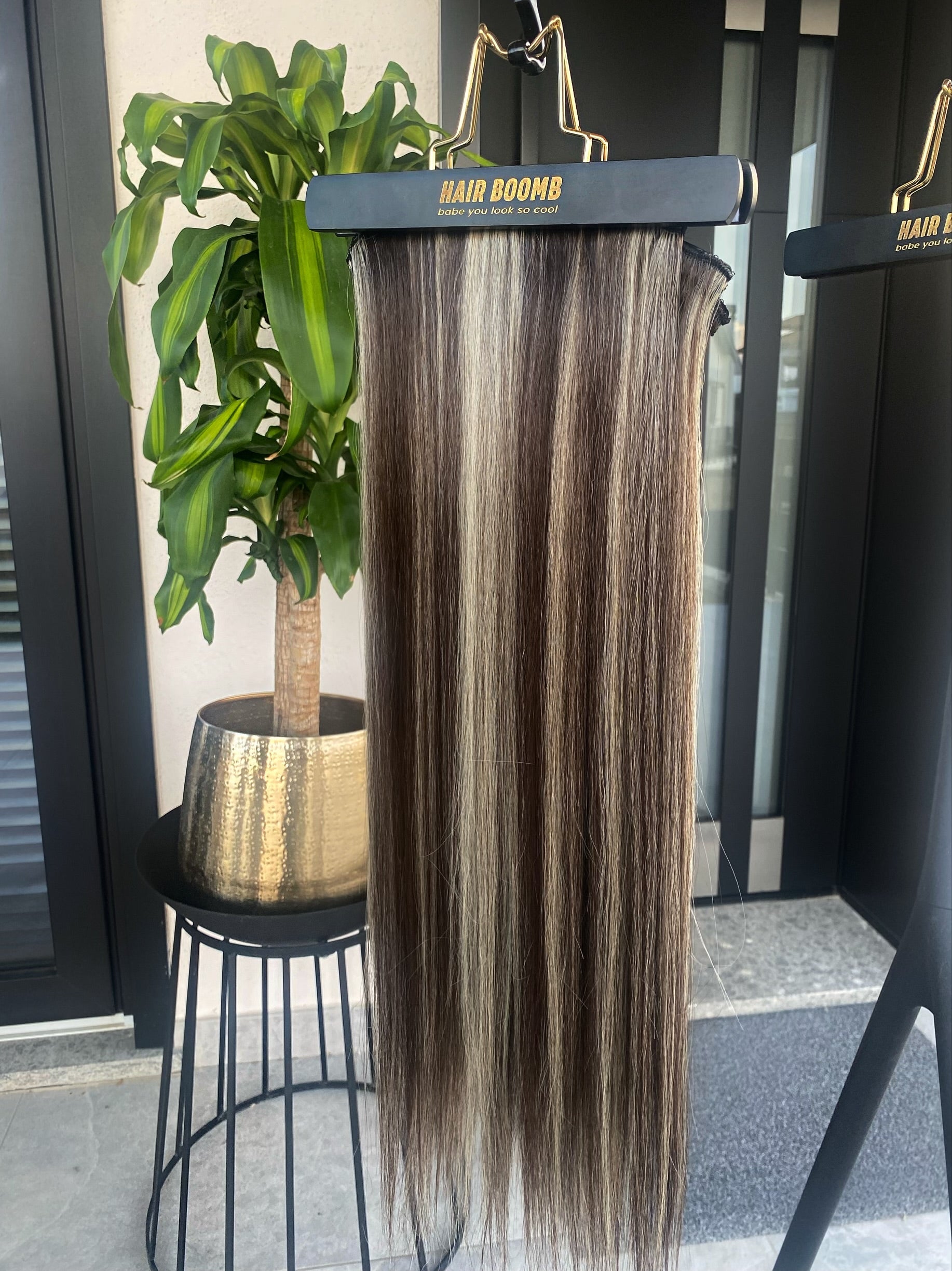 Extension 7 clip liscia Biondo platino castano naturale