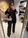 Jeans Wide Leg Animal Brown
