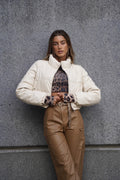 Piumino bomber beige