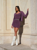 Due pezzi Cardigan e top glicine