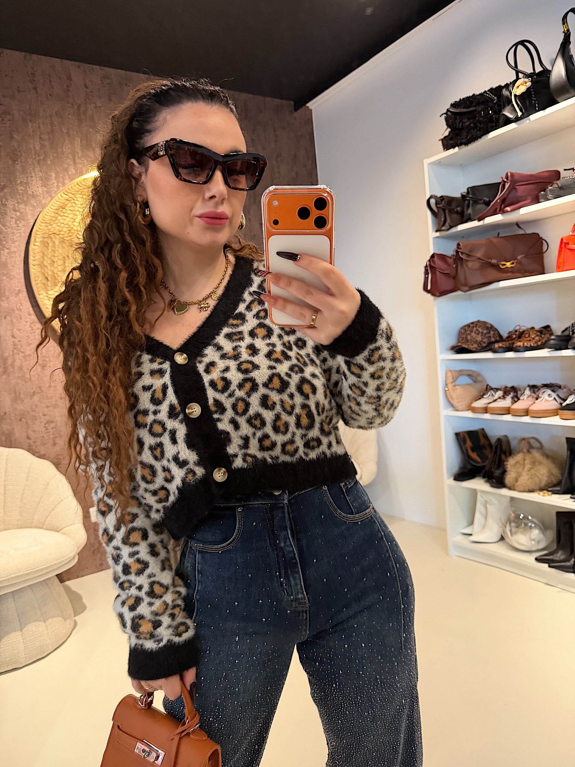 Cardigan maculato