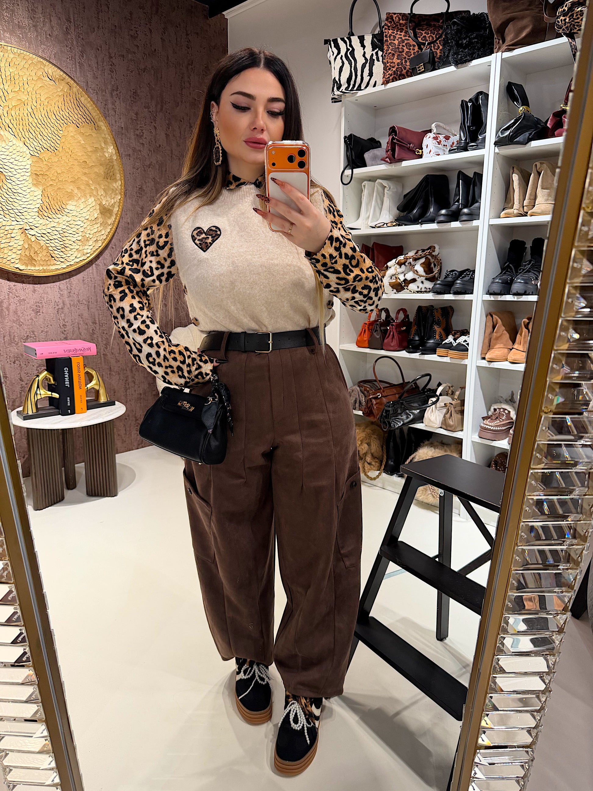 Pantalone ballon con cintura e tasche laterali