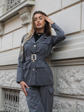 Blazer grigio con cintura