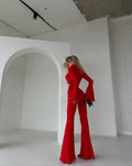 Due pezzi top e pantalone rosso