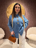 Camicia in jeans con spille
