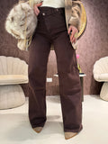 Jeans a Vita brown Asimmetrica Twist Up