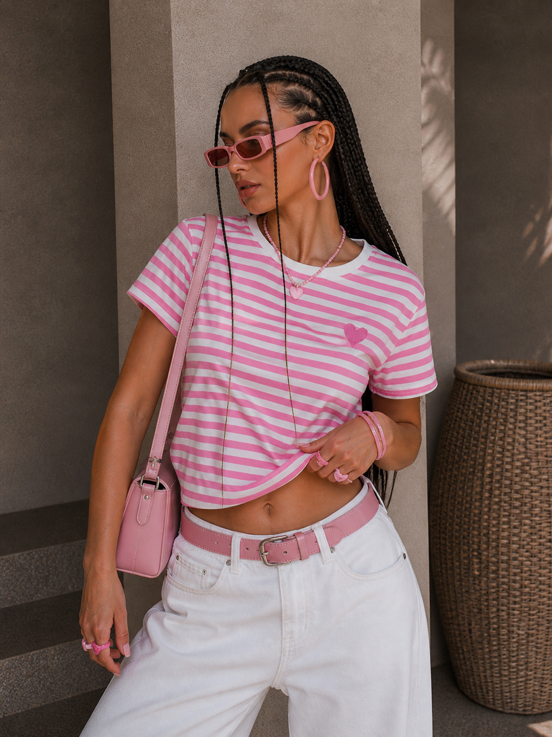 Maglia a righe con cuore