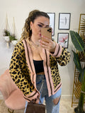 Cardigan animalier rosa