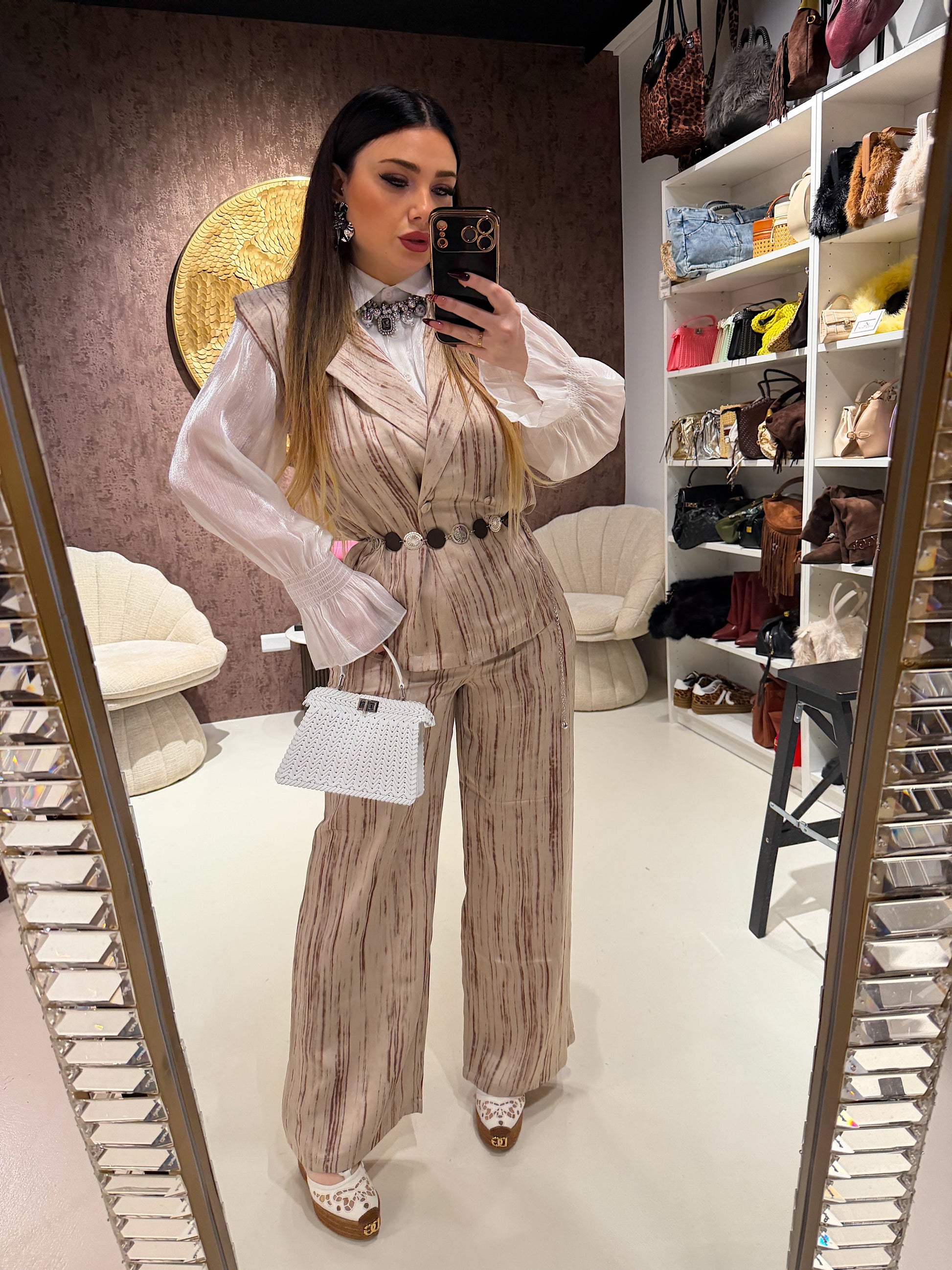 Completo venature luxury con cintura