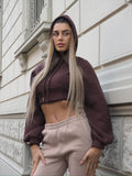Felpa crop choco con lacci