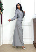 Set pantalone e giacca grigio polvere