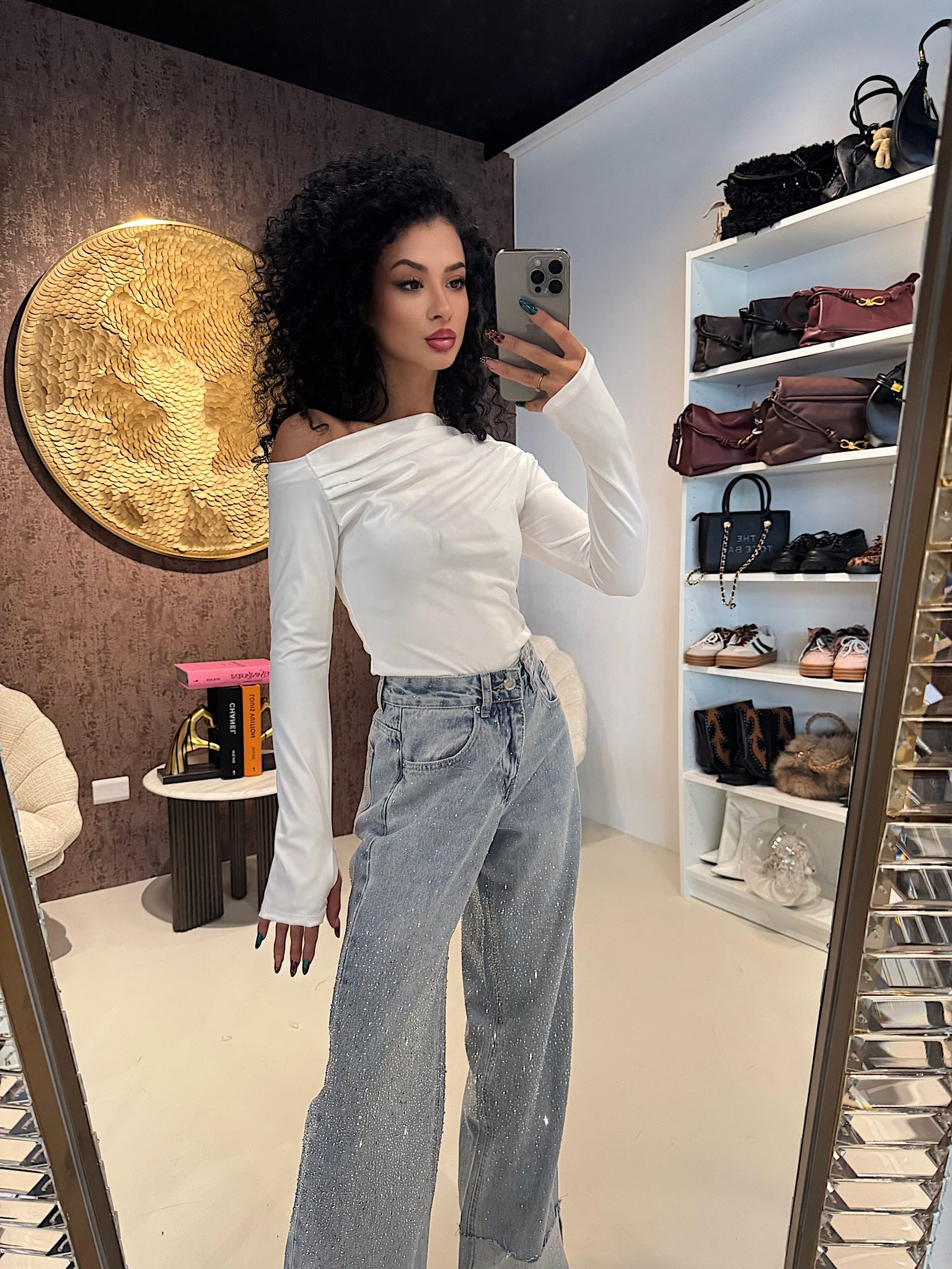 Blusa monospalla drappeggiata