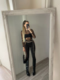 Leggins con trasparenza laterale