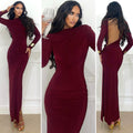 Abito schiena nuda bordeaux