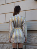 Abito in maglia gold con cintura