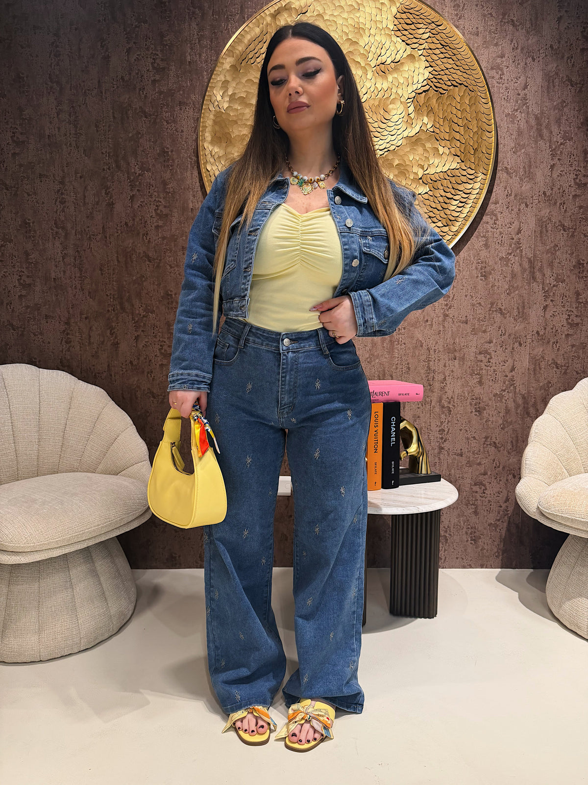 Completo Denim Flower