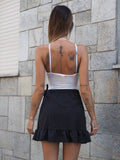 Body bianco con pizzo e trasparenza dettaglio silver