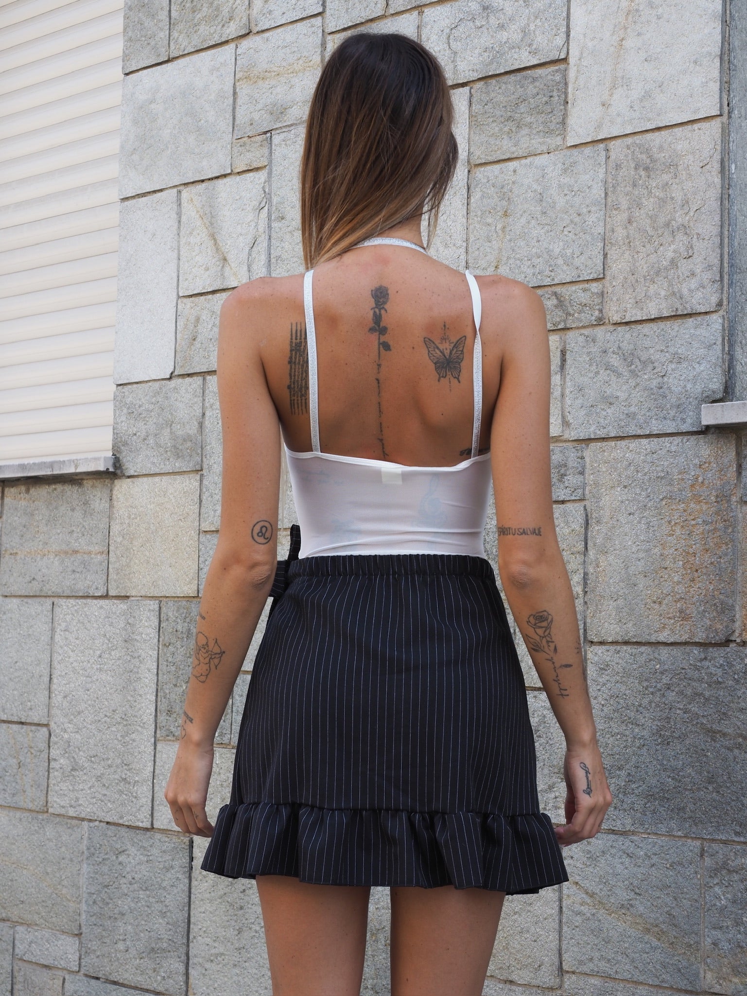 Body bianco con pizzo e trasparenza dettaglio silver