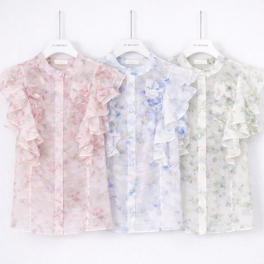 Camicia floreale in velo