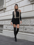 Abito in maglia con spacco