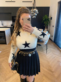 Gonna a pieghine in lurex nera