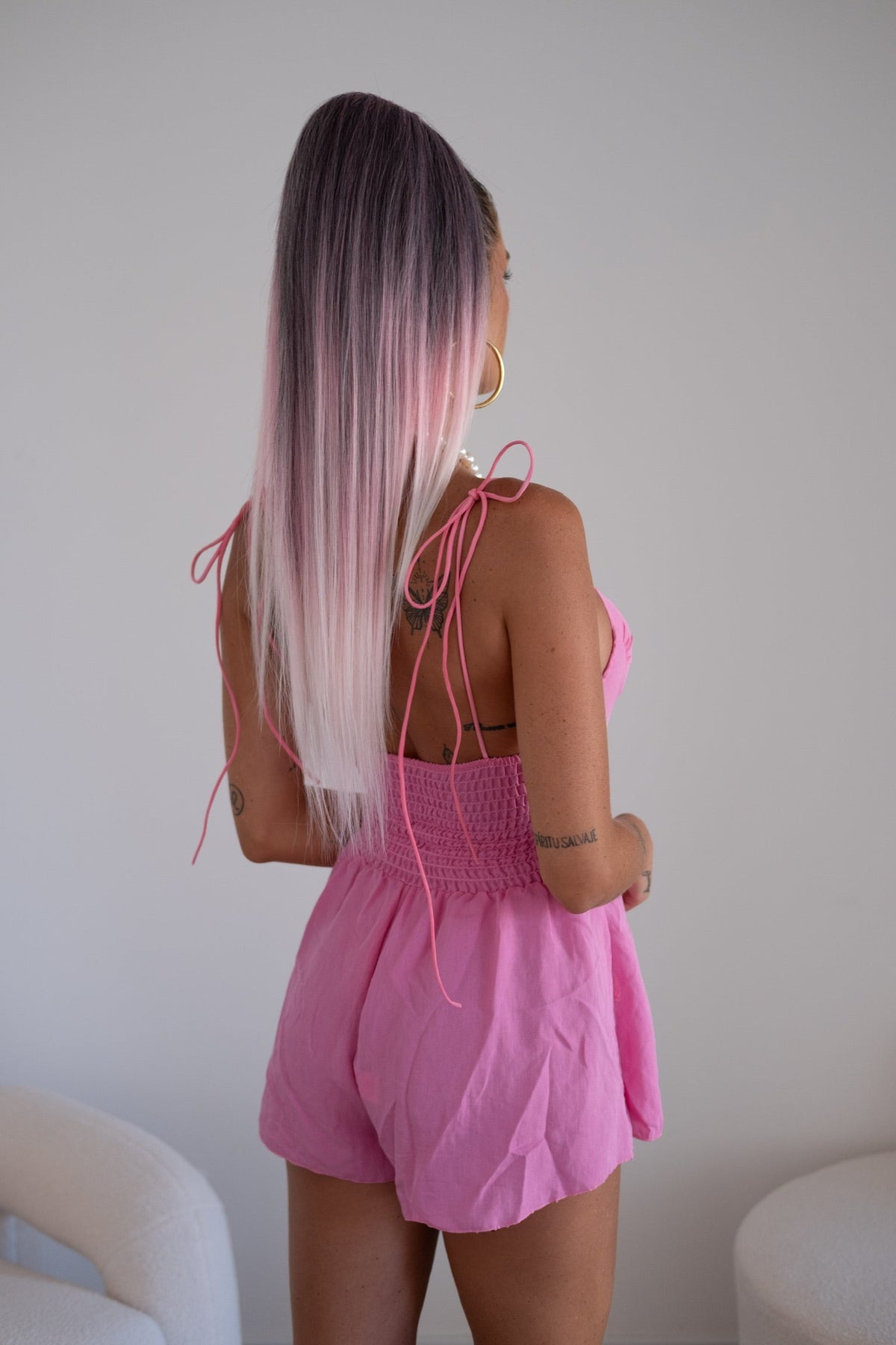 Coda liscia con Coulisse Rosa Degradè