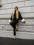 Giaccone in jeans con pelo