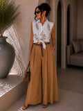 Pantalone in viscosa con cintura