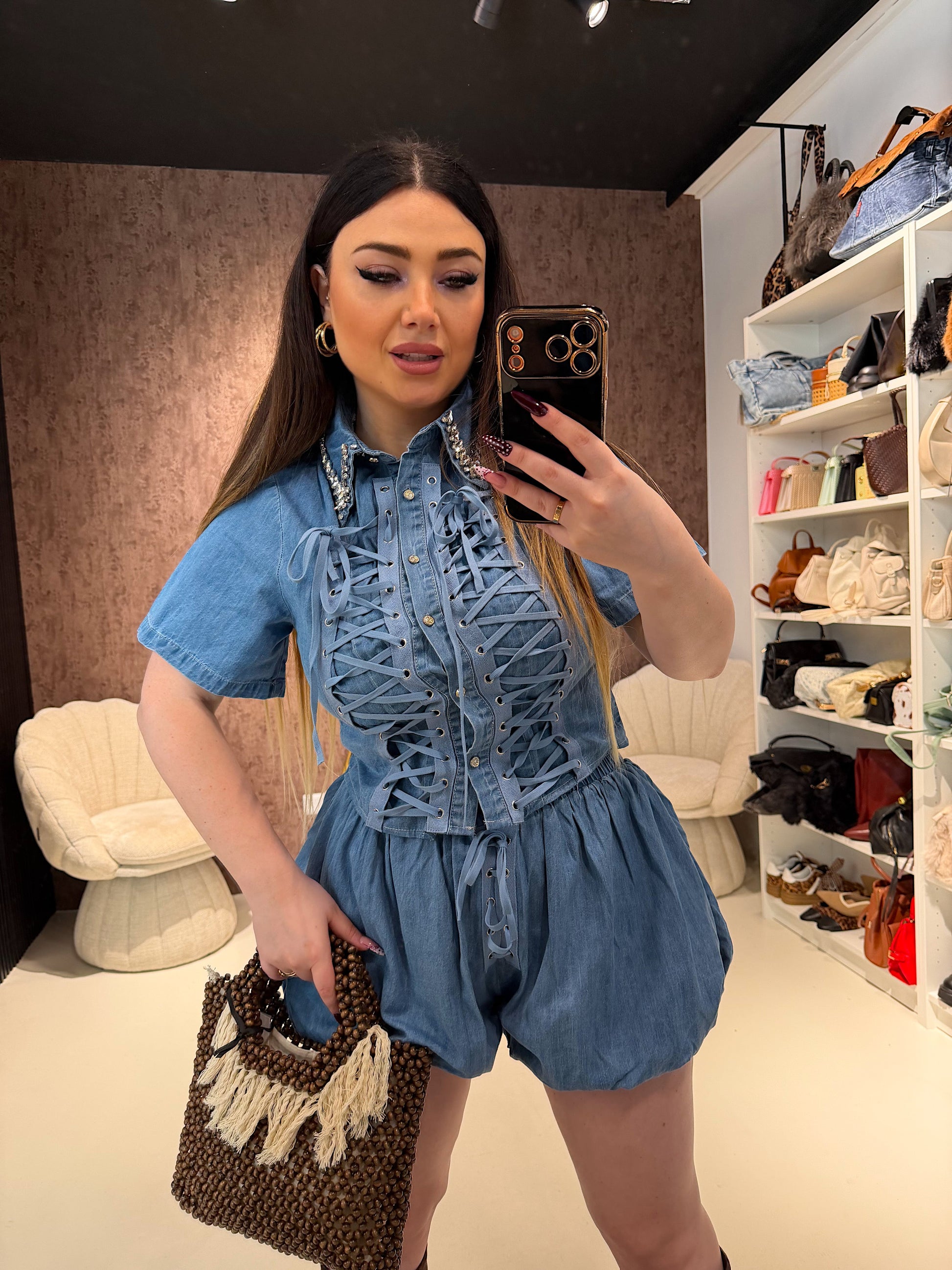 Completo Denim Lace Glam