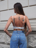 Bralette in pizzo bianca