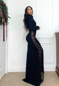 Abito a sirena nero con pizzo