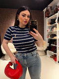 T-Shirt Knit Teddy Stripes
