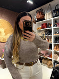 Maglione con perline e strass