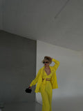 Set tre pezzi camicia top e pantalone giallo